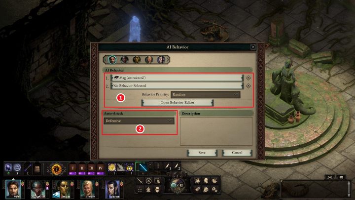 Click on a characters portrait and then right-click on the icon with gears to open the window presented above - Pillars of Eternity 2: Your partys AI - Pillars Of Eternity 2: Basics - Pillars Of Eternity 2 Deadfire Game Guide