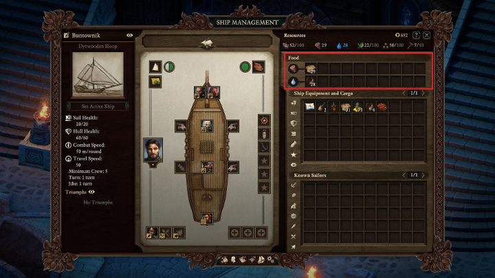 Food and drinks for the crew must be placed in the marked area. - Pillars Of Eternity 2: Managing your ship and crew - Pillars Of Eternity 2: Traveling by ship - Pillars Of Eternity 2 Deadfire Game Guide