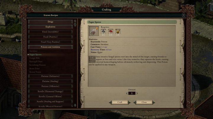 Clicking on the icon will activate the window shown in the screenshot above - Pillars of Eternity 2: Crafting and enchanting items - Pillars Of Eternity 2: Basics - Pillars Of Eternity 2 Deadfire Game Guide