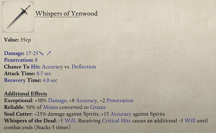 The above picture presents repaired Whispers of Yenwood - Pillars Of Eternity 2: Where to get weapons and armor the easy way? - Pillars Of Eternity 2: FAQ - Pillars Of Eternity 2 Deadfire Game Guide