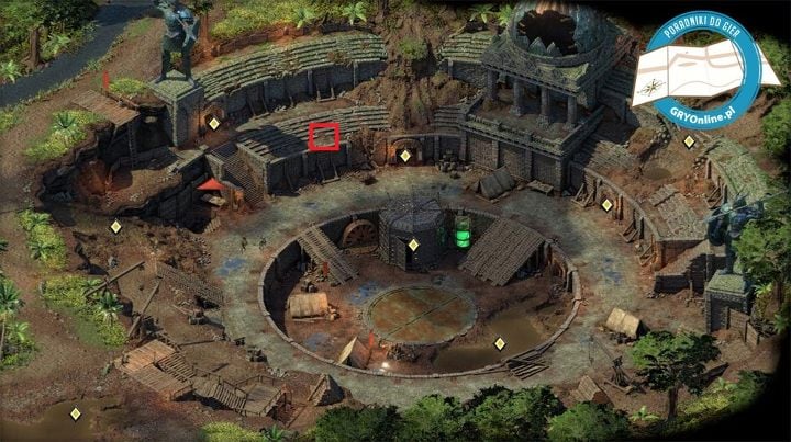 The cat, Gosha is in the area marked by the red square. - Pillars Of Eternity 2: How to obtain your own pet? - Pillars Of Eternity 2: FAQ - Pillars Of Eternity 2 Deadfire Game Guide