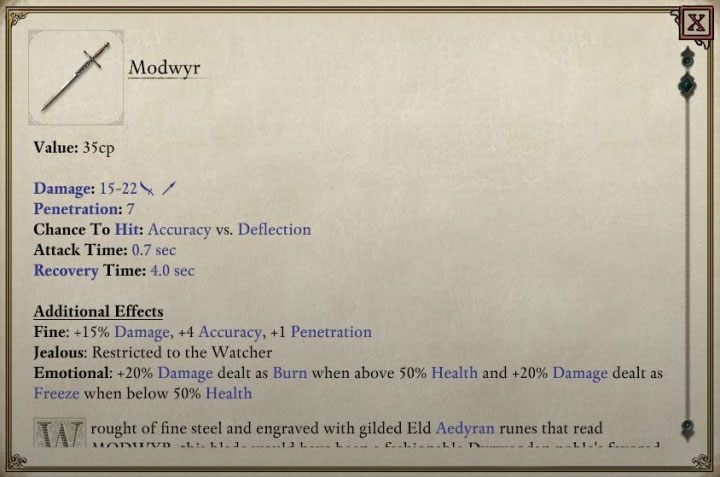 Modwyr is a Soulbound weapon - Pillars Of Eternity 2: How to get Modwyr, the talking sword? - Pillars Of Eternity 2: FAQ - Pillars Of Eternity 2 Deadfire Game Guide