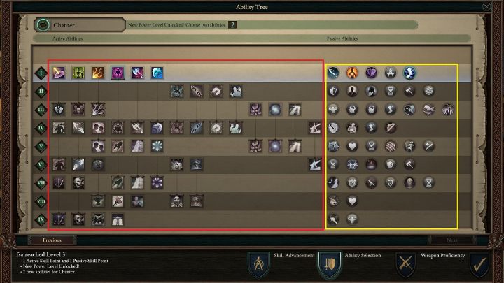 After each level-up, you can buy new Invocations (marked in red) and Chants (in yellow) - Pillars Of Eternity 2: Chanter Class - Pillars Of Eternity 2: Character Classes - Pillars Of Eternity 2 Deadfire Game Guide