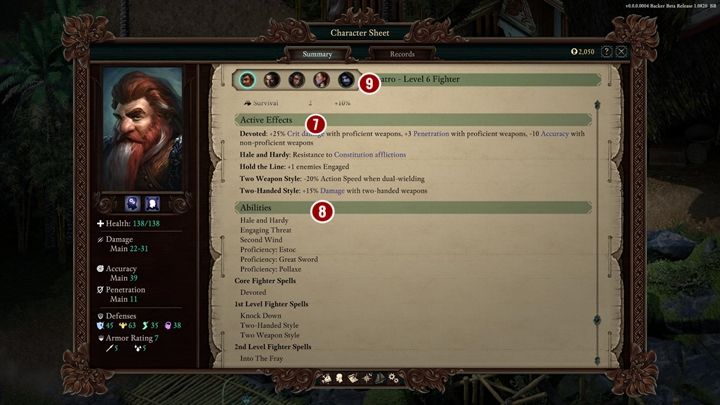 7 - Pillars Of Eternity 2: Character sheet - overview - Pillars Of Eternity 2: Character progression - Pillars Of Eternity 2 Deadfire Game Guide