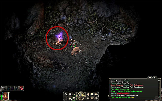 Examine the corpse in the bears cave - Side quests in Valewood | Pillars of Eternity - Valewood - Pillars of Eternity Game Guide & Walkthrough