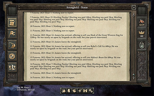 Stronghold can be managed from any place on the map - Management | Stronghold | Pillars of Eternity - Stronghold - Pillars of Eternity Game Guide & Walkthrough