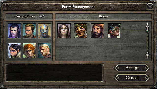 Party management window is available in two situations - Management | Stronghold | Pillars of Eternity - Stronghold - Pillars of Eternity Game Guide & Walkthrough