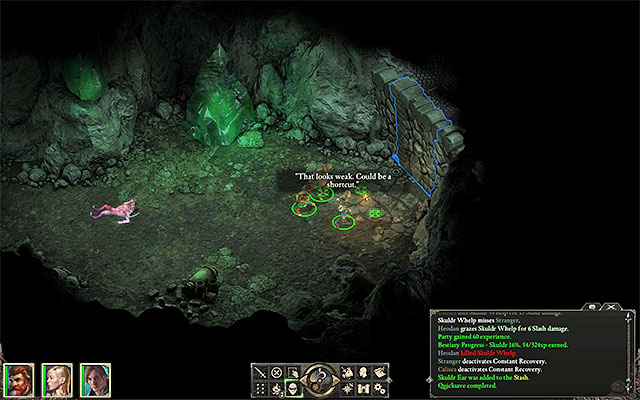 The location, where you find the weakened wall - The Ruins of Cilant Lis - Main quest | Pillars of Eternity - Cilant Lis - Pillars of Eternity Game Guide & Walkthrough