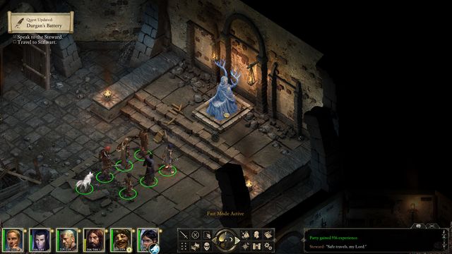 By talking to the Steward you will learn what the citizens of Stalwart village are up to. - Durgans Battery - main quest | Pillars of Eternity The White March Part I - Starting The Adventure - Pillars of Eternity Game Guide & Walkthrough