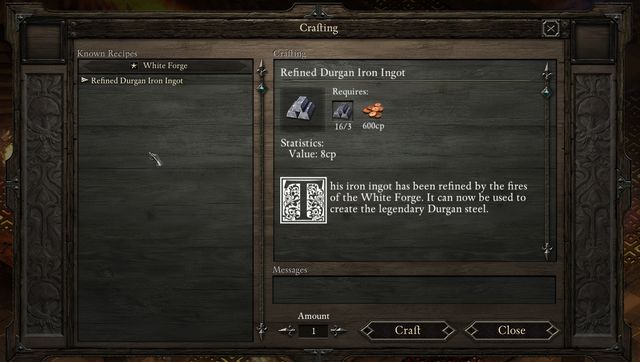 If you want to collect as much as Durgan Iron Ingots as possible, you should search all three levels of Durgans Battery. - The White Forge - main quest | Pillars of Eternity The White March - Durgans Battery - Pillars of Eternity Game Guide & Walkthrough