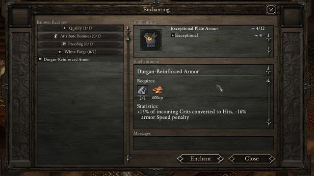 Thanks to the White Forge, you will be able to upgrade every weapon and armor. All you need is a little bit of gold and an ingot. - The White Forge - main quest | Pillars of Eternity The White March - Durgans Battery - Pillars of Eternity Game Guide & Walkthrough