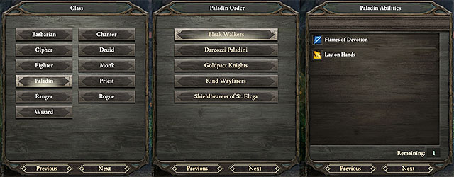 Some classes require you to pick an Order to which you belong as well - Character creation | Pillars of Eternity Basics - Basics - Pillars of Eternity Game Guide & Walkthrough