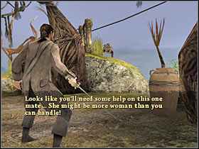 Like I've said before, you won't be able to defeat the boss with your blade - Mission 2 - part 2 - Mission 2 - Isla de Pelegostos - Pirates of the Caribbean: At Worlds End - Game Guide and Walkthrough