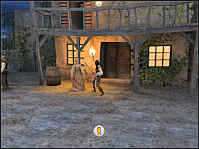 Now you should talk to the owner of a nearby tavern (#1) - Mission 5 - part 1 - Mission 5 - Tortuga - Pirates of the Caribbean: At Worlds End - Game Guide and Walkthrough