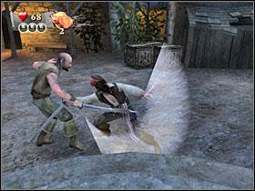 Once you've reached the docks, you will have to defeat the final miniboss for this map (#1) - Mission 5 - part 3 - Mission 5 - Tortuga - Pirates of the Caribbean: At Worlds End - Game Guide and Walkthrough