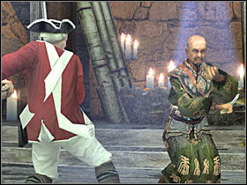 You won't find anything of interest in this first room, so you may as well exit the bathhouse - Mission 8 - part 3 - Mission 8 - Singapore - Pirates of the Caribbean: At Worlds End - Game Guide and Walkthrough