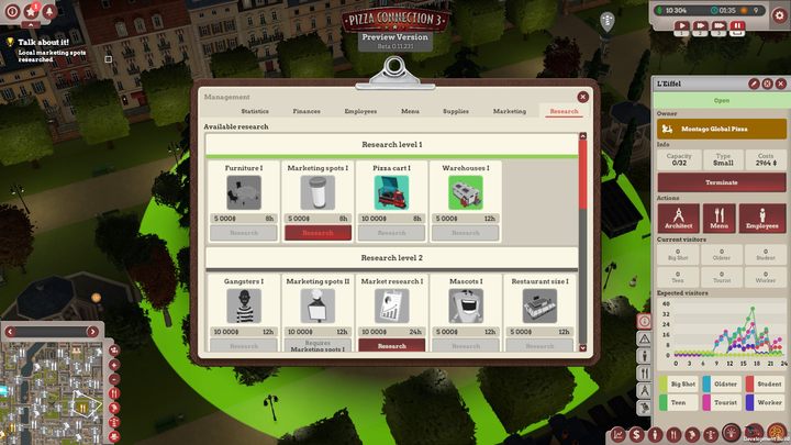 You now have to run two restaurants in Paris at the same time - French cuisine | Main missions in Pizza Connection 3 - Main missions - Pizza Connection 3 Game Guide