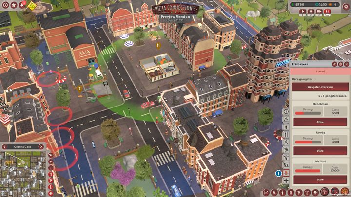 To hire a gangster, you have to click on a restaurant and then on a gangster icon (1) - Gangsters | Begginers Guide - Beginners Guide - Pizza Connection 3 Game Guide