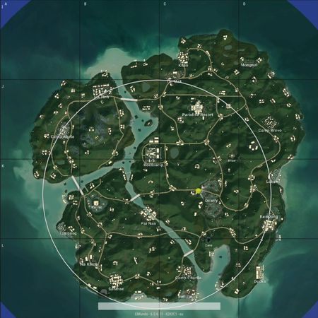 White zone represents are that will remain safe for several tens of seconds. - General tips for a good start in PUBG - Tips for a good start - PUBG Guide