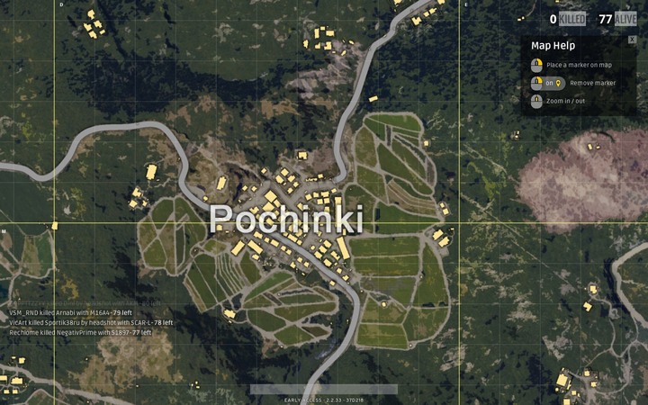 Pochinki is a small town located south of Rozhoka and Yasnaya Polyana - Maps in PUBG - The Course of The Game - PUBG Guide