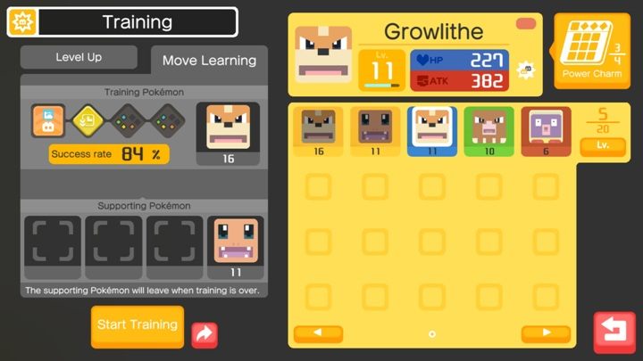 If you want to upgrade your pokemon, you also have to choose support characters - How to train the pokemon in Pokemon Quest? - Pokemon training - Pokemon Quest Game Guide