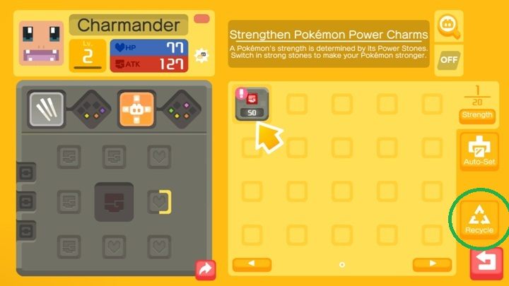 If you have a lot of useless upgrades in your equipment, you can recycle them - How to upgrade pokemon in Pokemon Quest? - Pokemon training - Pokemon Quest Game Guide