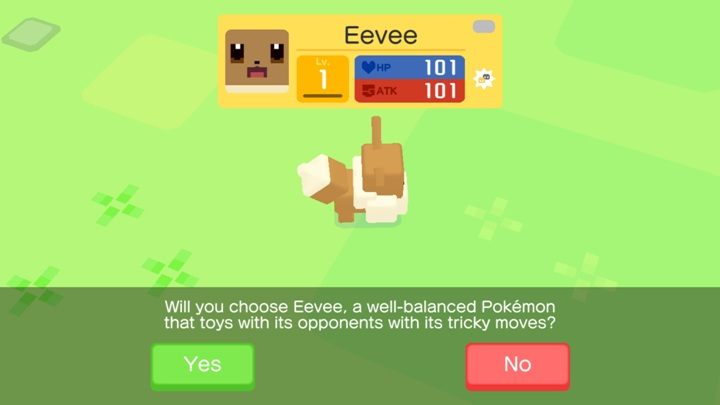 Eevee is a pokemon with 101 points of health and attack - How to start playing in Pokemon Quest? - FAQ - Pokemon Quest Game Guide