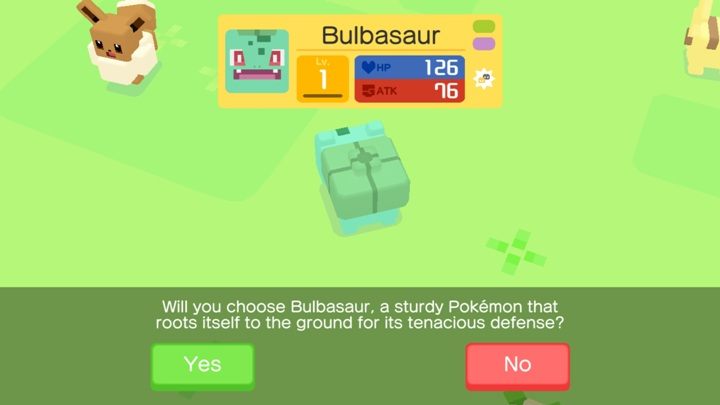 It is a pokemon with almost 130 points of health, but only 76 points of attack, making it the weakest pokemon of all available starting options - How to start playing in Pokemon Quest? - FAQ - Pokemon Quest Game Guide