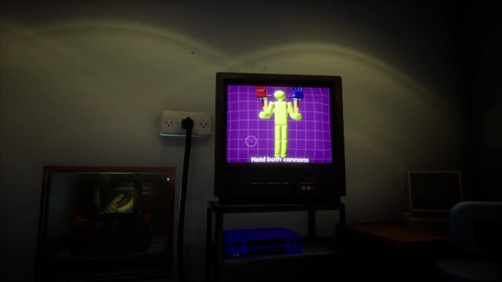 On the right side of the desk there is a VCR that you can use to play the tape - Poppy Playtime: Blue hand - walkthrough - Chapter 1 - Poppy Playtime Guide, Walkthrough