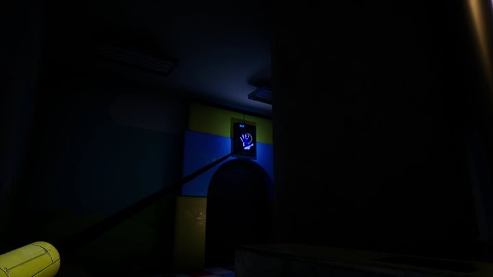To enter the hall, you need to open the door - Poppy Playtime: Blue hand - walkthrough - Chapter 1 - Poppy Playtime Guide, Walkthrough