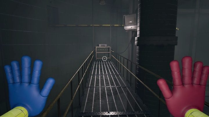 The VCR is right next to the room's exit, to the right of the tape - Poppy Playtime: Tapes Chapter 1 - list - Secrets & Finds - Poppy Playtime Guide, Walkthrough