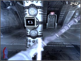 Kill the enemy thats nearest and use the button (#242) to unlock the door - Prey 2006: Jen - Prey 2006: Walkthrough - Prey (2006) Game Guide & Walkthrough