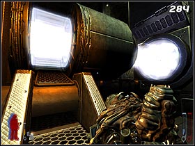 Wait for the blue ray (#284) to disappear and then enter the pipe to the left and run - Prey 2006: Following Her - Prey 2006: Walkthrough - Prey (2006) Game Guide & Walkthrough