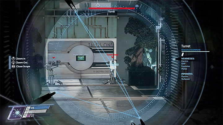 Use EMP charges so you can get closer to turrets or approach them from a different side when this option is possible - Fighting with machines | Combat - Combat - Prey Game Guide