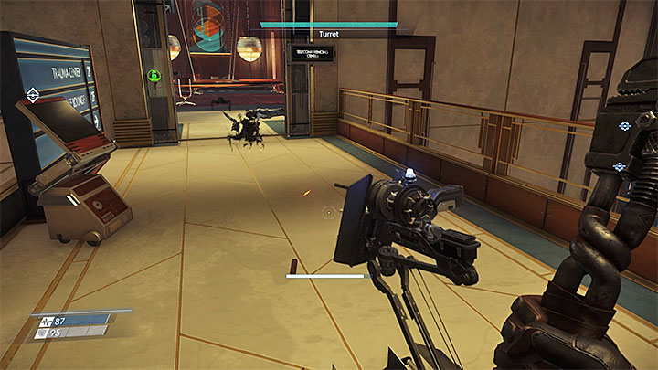 Deployed turrets can be carried and placed in a more advantageous location - Using turrets | Combat in Prey - Combat - Prey Game Guide