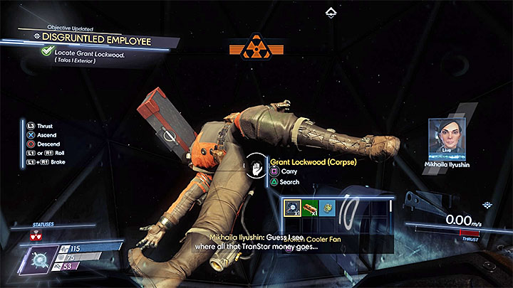 Fly to Lockwoods corpse - Talos I Lobby | Side Quests - Side Quests - Prey Game Guide