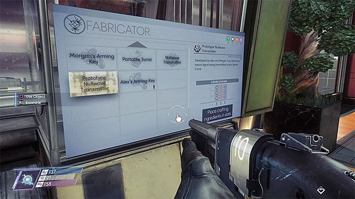 Your first goal is to find a working fabricator, as the one found in Arboretum was disabled following the Apexs attack - A Mind Without Limits | Main Story - Main Story - Walkthrough - Prey Game Guide