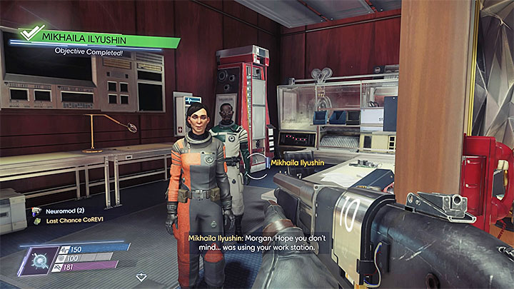 Mikhaila can be found in the protagonists office in Talos I Lobby. - Dayo Igwe; Mikhaila Ilyushin | Side Quests - Side Quests - Prey Game Guide