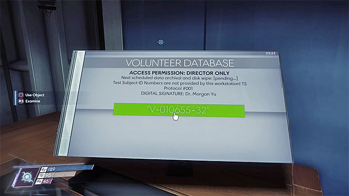The volunteer database will reveal the secret - Dayo Igwe; Mikhaila Ilyushin | Side Quests - Side Quests - Prey Game Guide