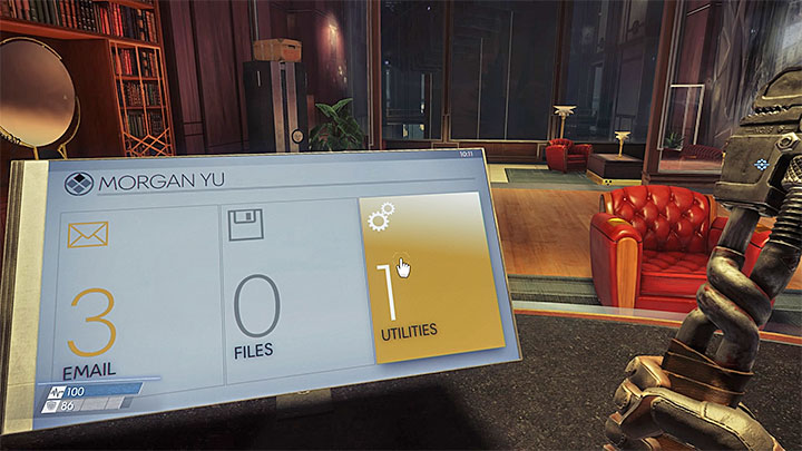 Select the last bookmark from the computers menu. - An Office With a View | Main Story - Main Story - Walkthrough - Prey Game Guide