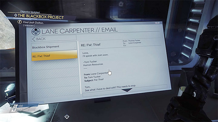 Check Lane Carpenters computer in Beams & Waves Lab - Hardware Labs | Side Quests - Side Quests - Prey Game Guide