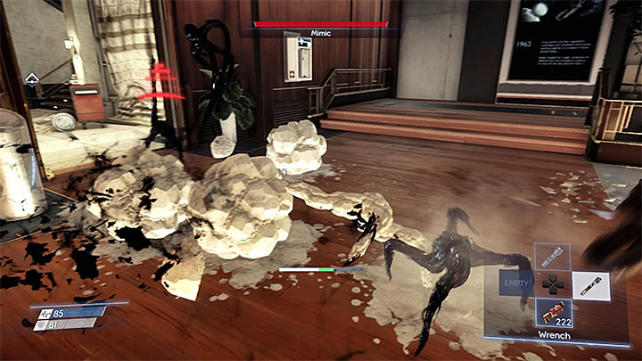 Finish off slowed or held Mimics with the Wrench or, for example, the Pistol. - Fighting aliens - Combat - Prey Game Guide