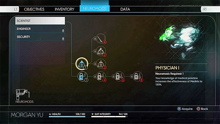 Consider spending neuromods on medical and strengthening abilities. - Stamina, Health bar, and Armor - Combat - Prey Game Guide