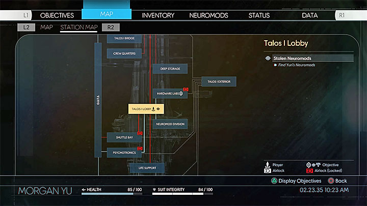You can see the main area network at any moment. - Exploration - Gameplay basics - Prey Game Guide