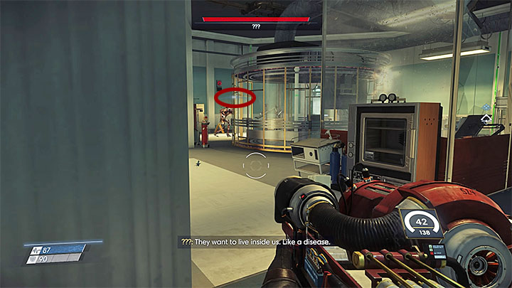 Observe the indications above enemies heads - they inform you how close to detection you are. - Exploration - Gameplay basics - Prey Game Guide