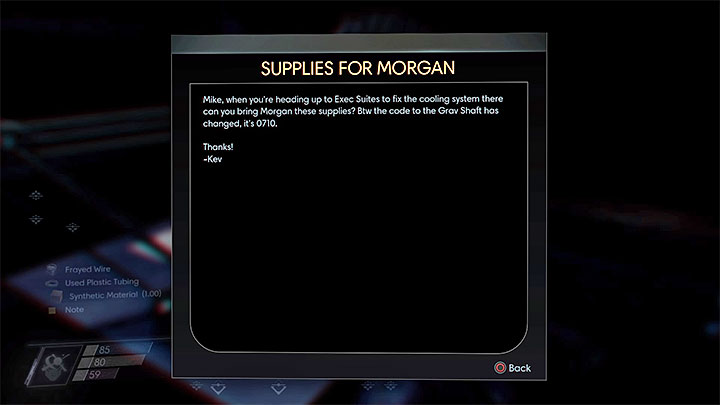 The first solution is to hack into the Grav Shafts system but it has level-3 security measures which means that you need Hacking III ability - Who is December? | Side Quests - Side Quests - Prey Game Guide