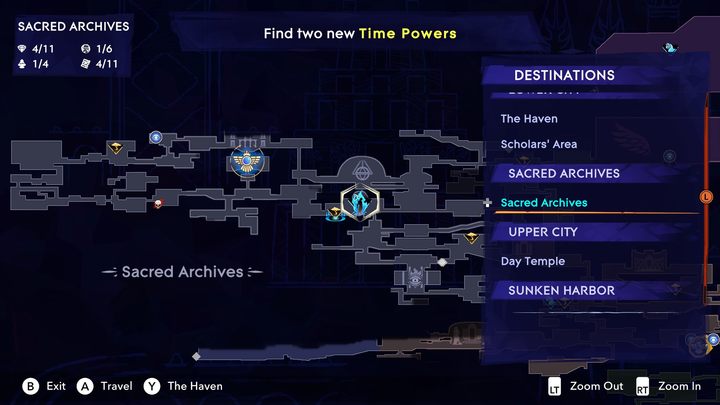 Fast travel checkpoints take the form of winged altars with griffin heads - Prince of Persia The Lost Crown: All Fast travel points - Secrets and Collectibles - Prince of Persia The Lost Crown Guide