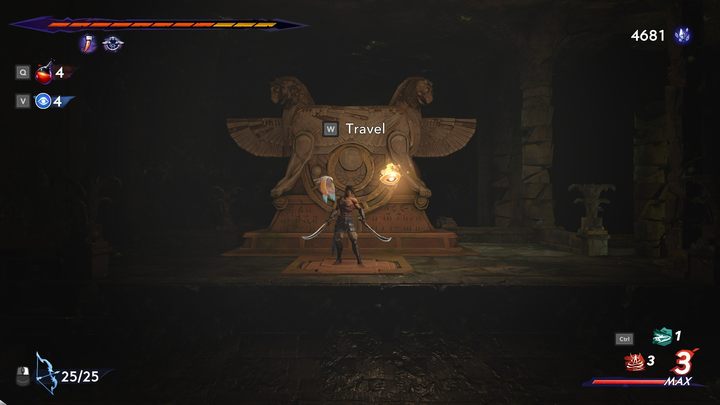 A location in part of the region hidden in darkness - Prince of Persia The Lost Crown: All Fast travel points - Secrets and Collectibles - Prince of Persia The Lost Crown Guide