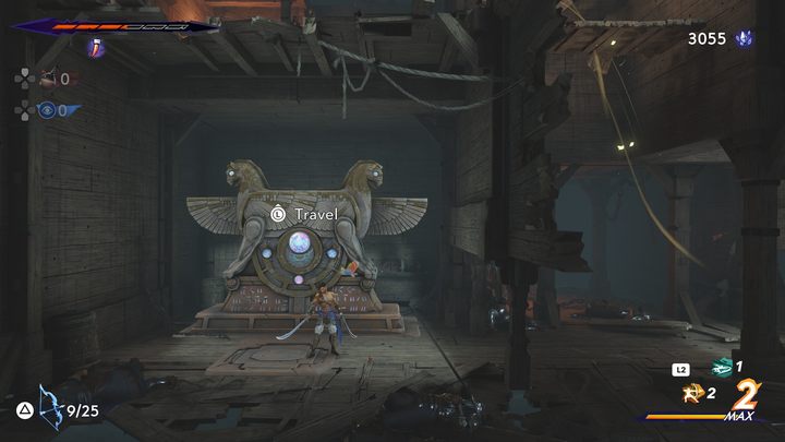 The point is right before the room with the boss - Prince of Persia The Lost Crown: All Fast travel points - Secrets and Collectibles - Prince of Persia The Lost Crown Guide