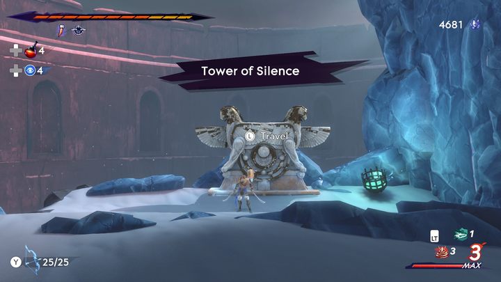 The only fast travel altar in the frozen region - Prince of Persia The Lost Crown: All Fast travel points - Secrets and Collectibles - Prince of Persia The Lost Crown Guide